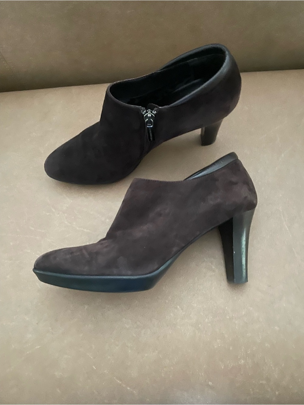 Aquatalia Brown Suede Platform Booties
